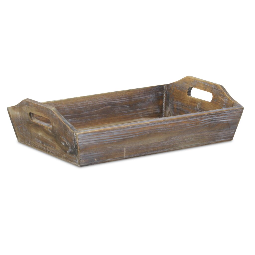 large deep wooden tray